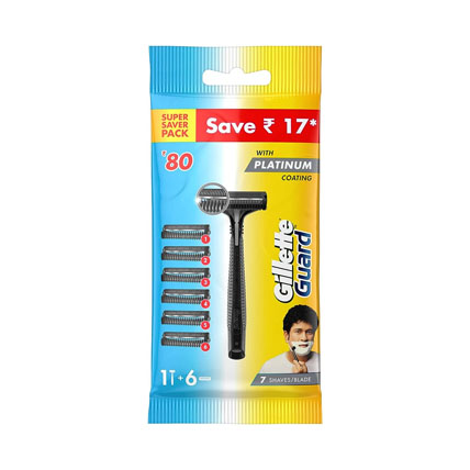 Gillette Shaving Blades Guard With Platinum Coating Pack Of 6 Blades